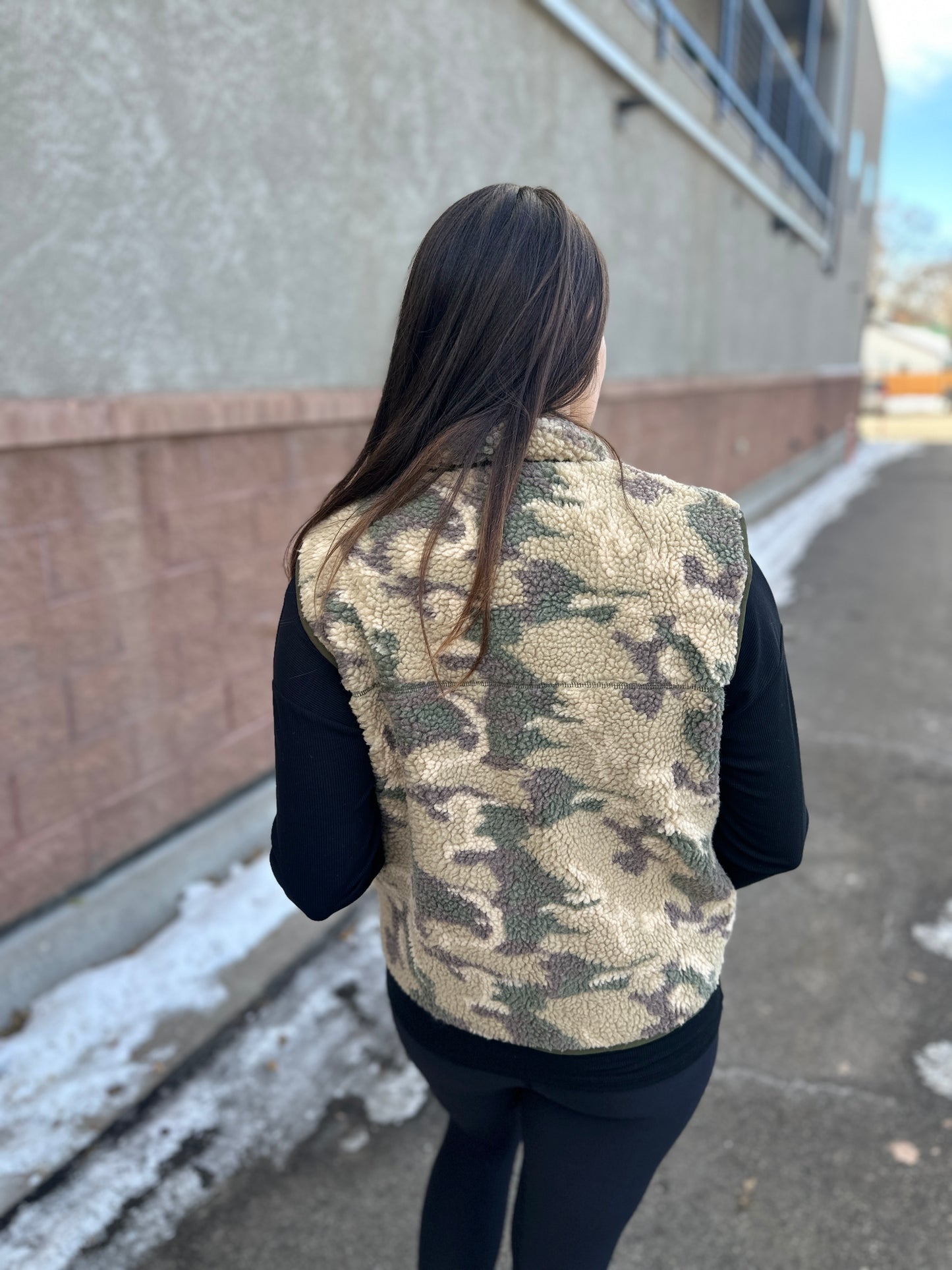 Camo Shearling Vest