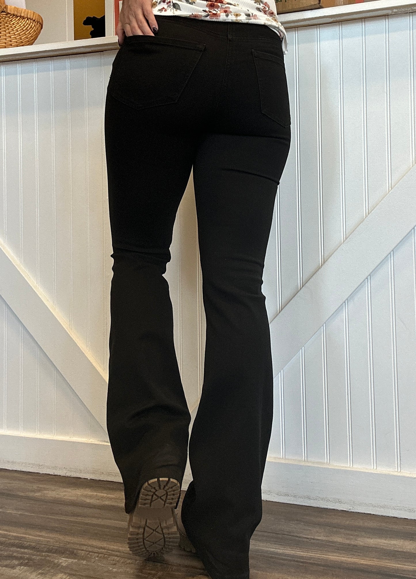 High Rise Black "Gina" Flare