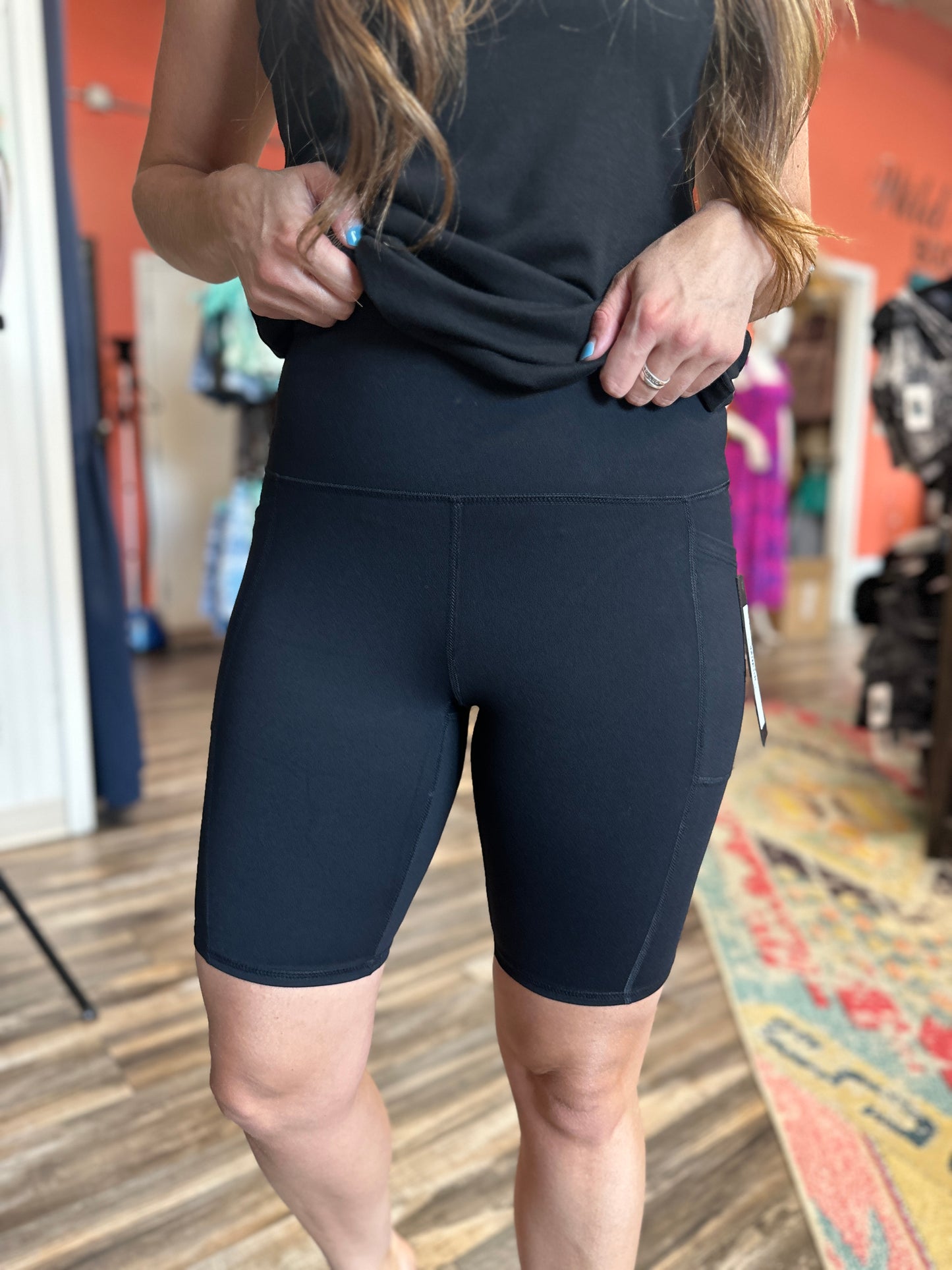 Tapered Band Biker Shorts