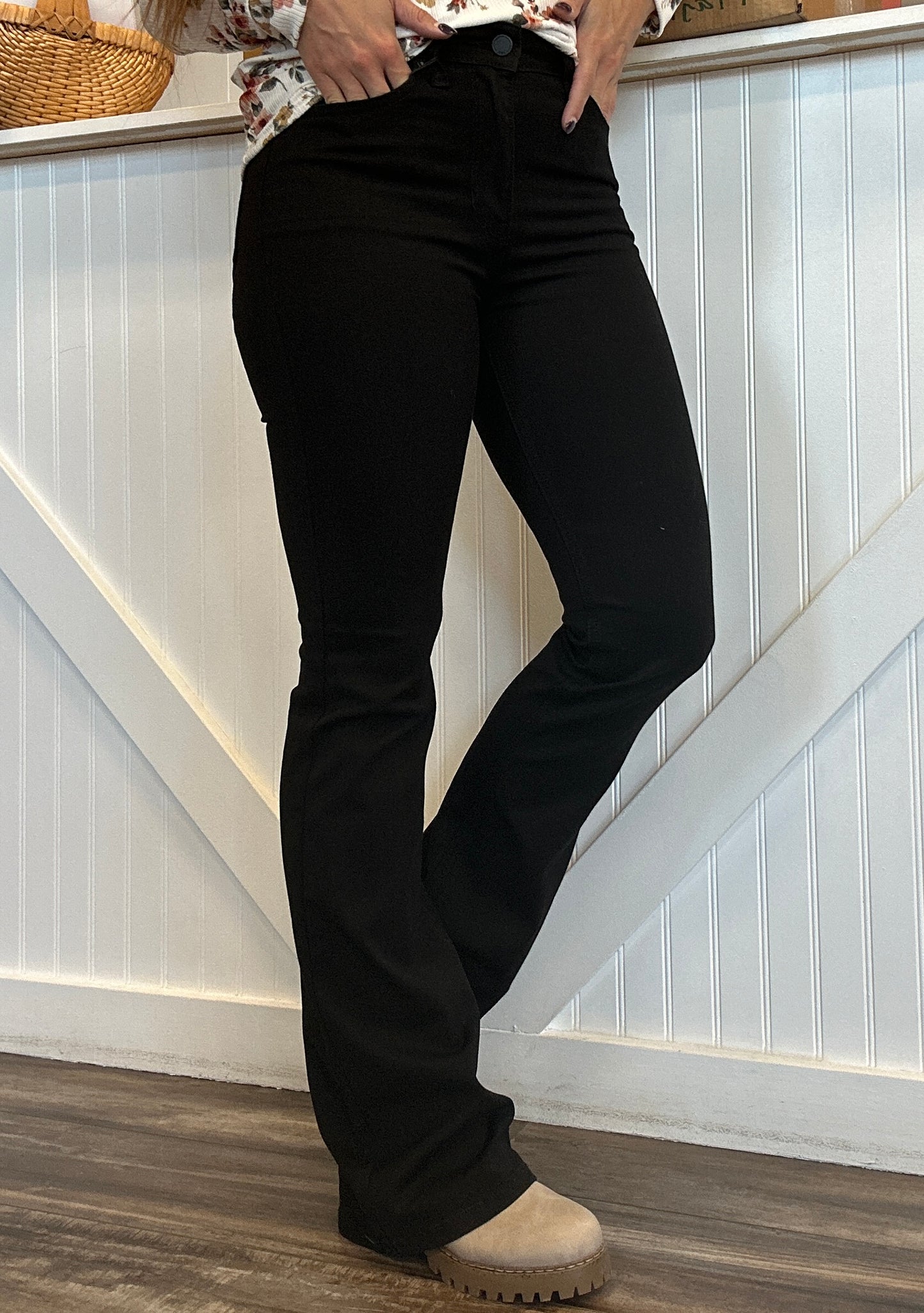 High Rise Black "Gina" Flare