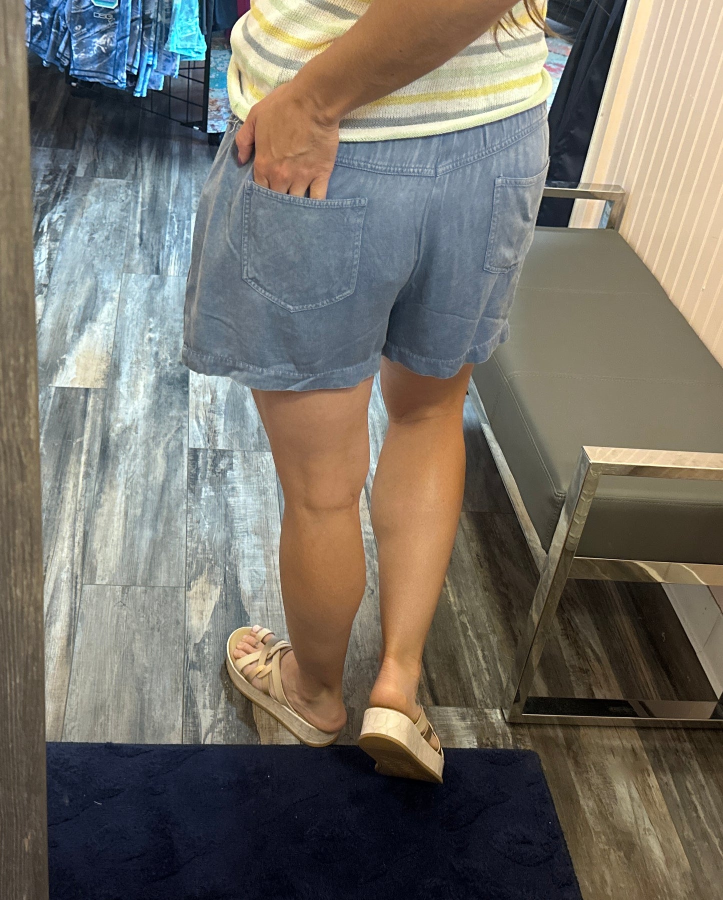 Vintage Wash Wide Leg Shorts