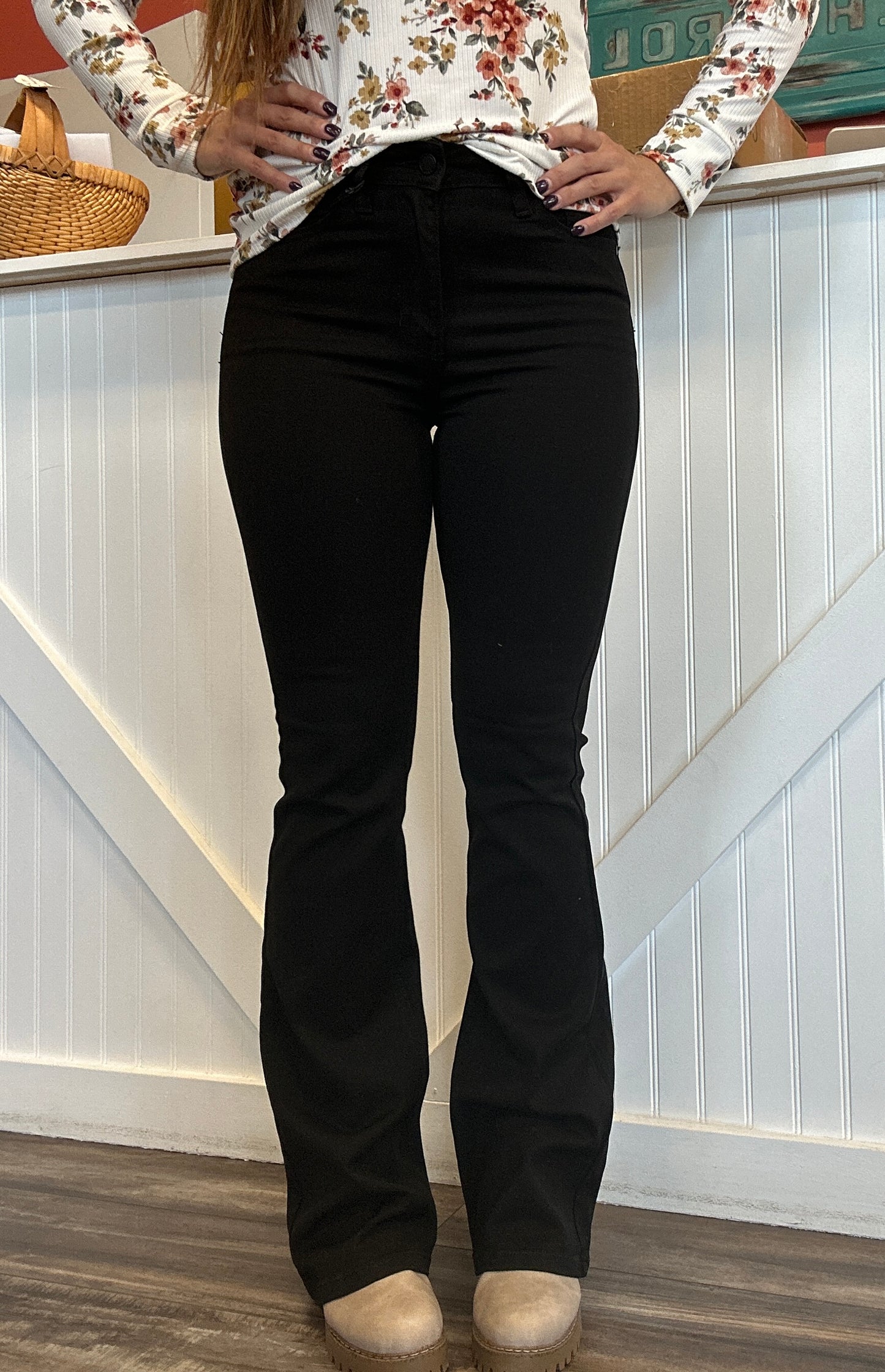 High Rise Black "Gina" Flare