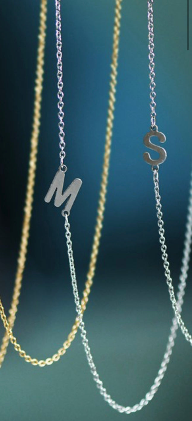 Sideways Initial Necklace