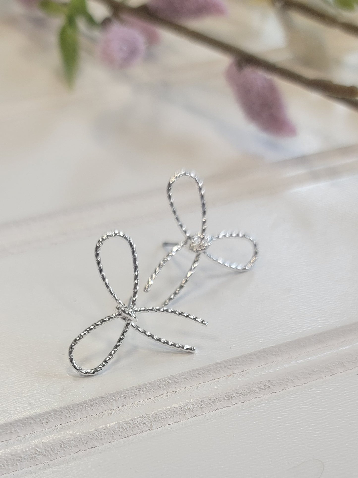Delicate Rope Bow Earrings