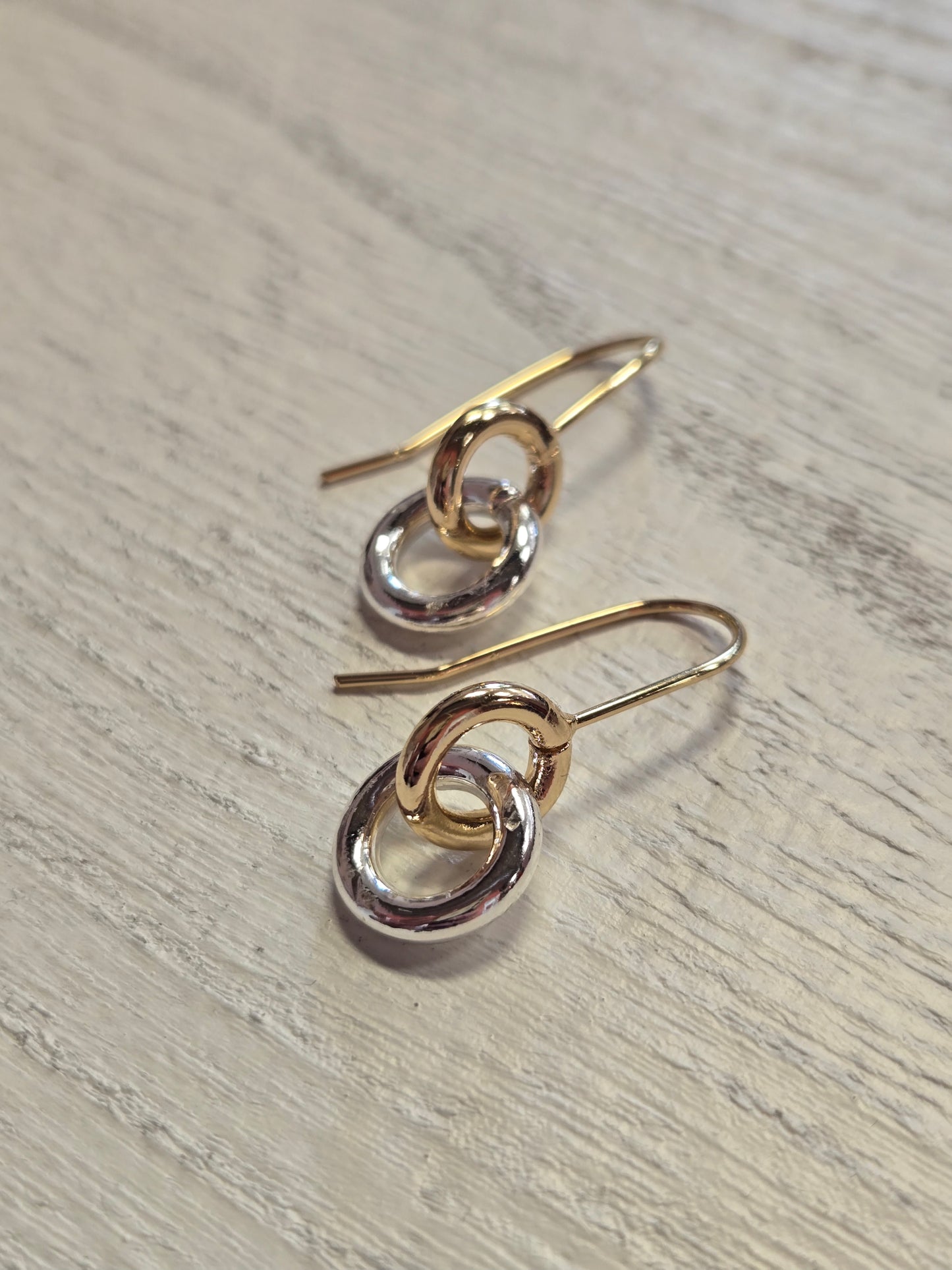 Gold & Silver Metal Link Earrings