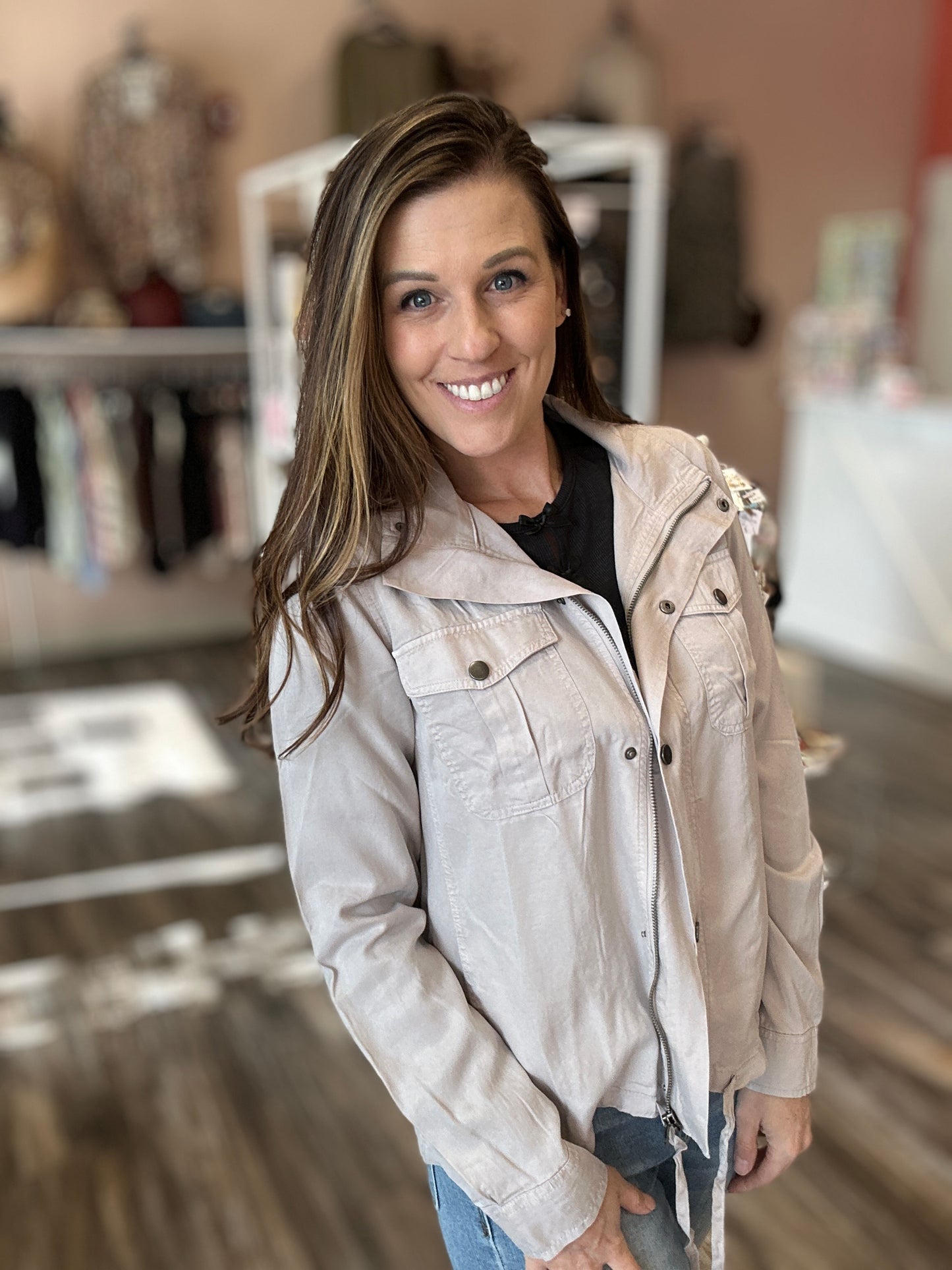 Stone Grey Utility Jacket