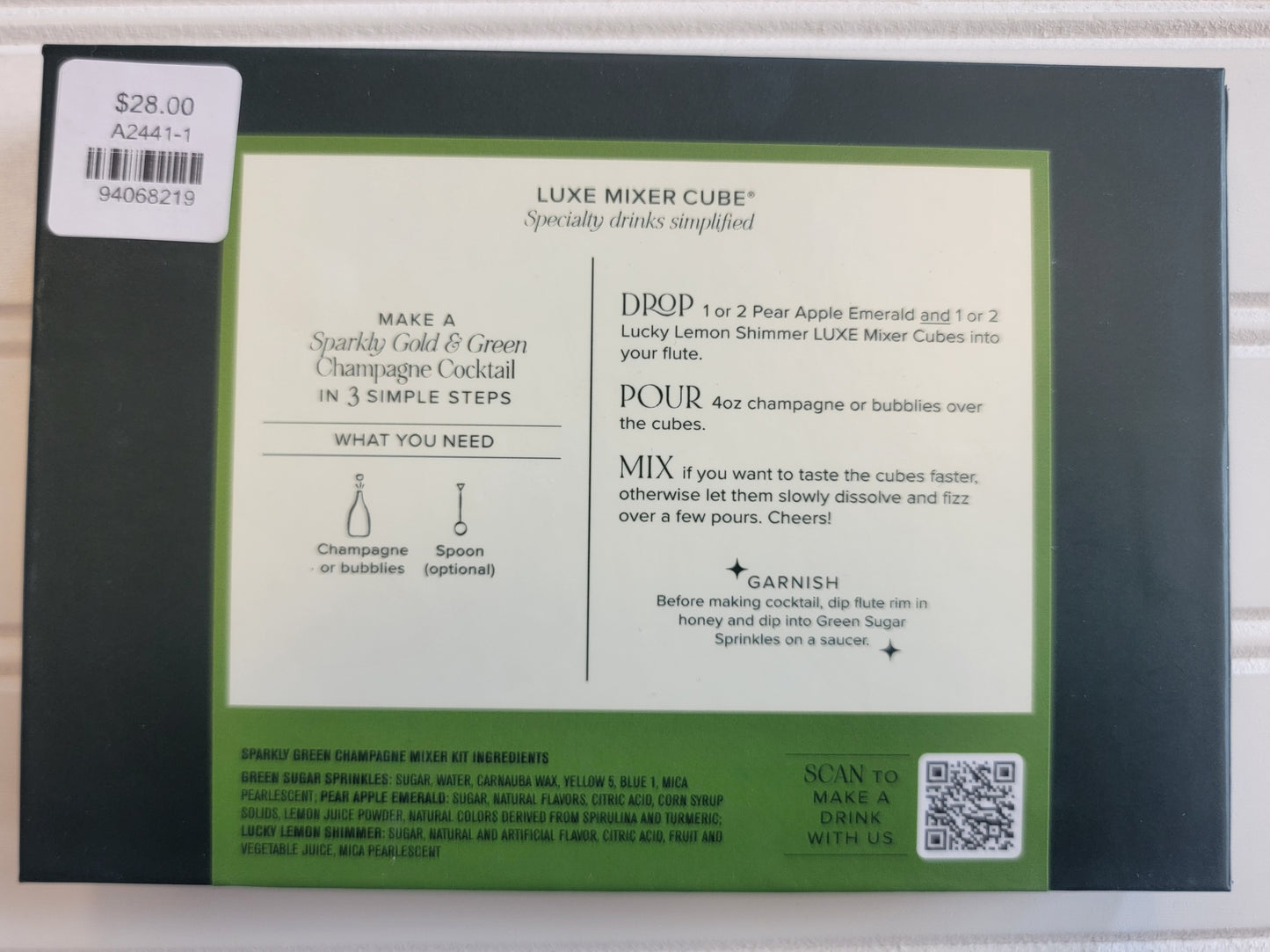 Sparkly Green Champagne Mixer Kit