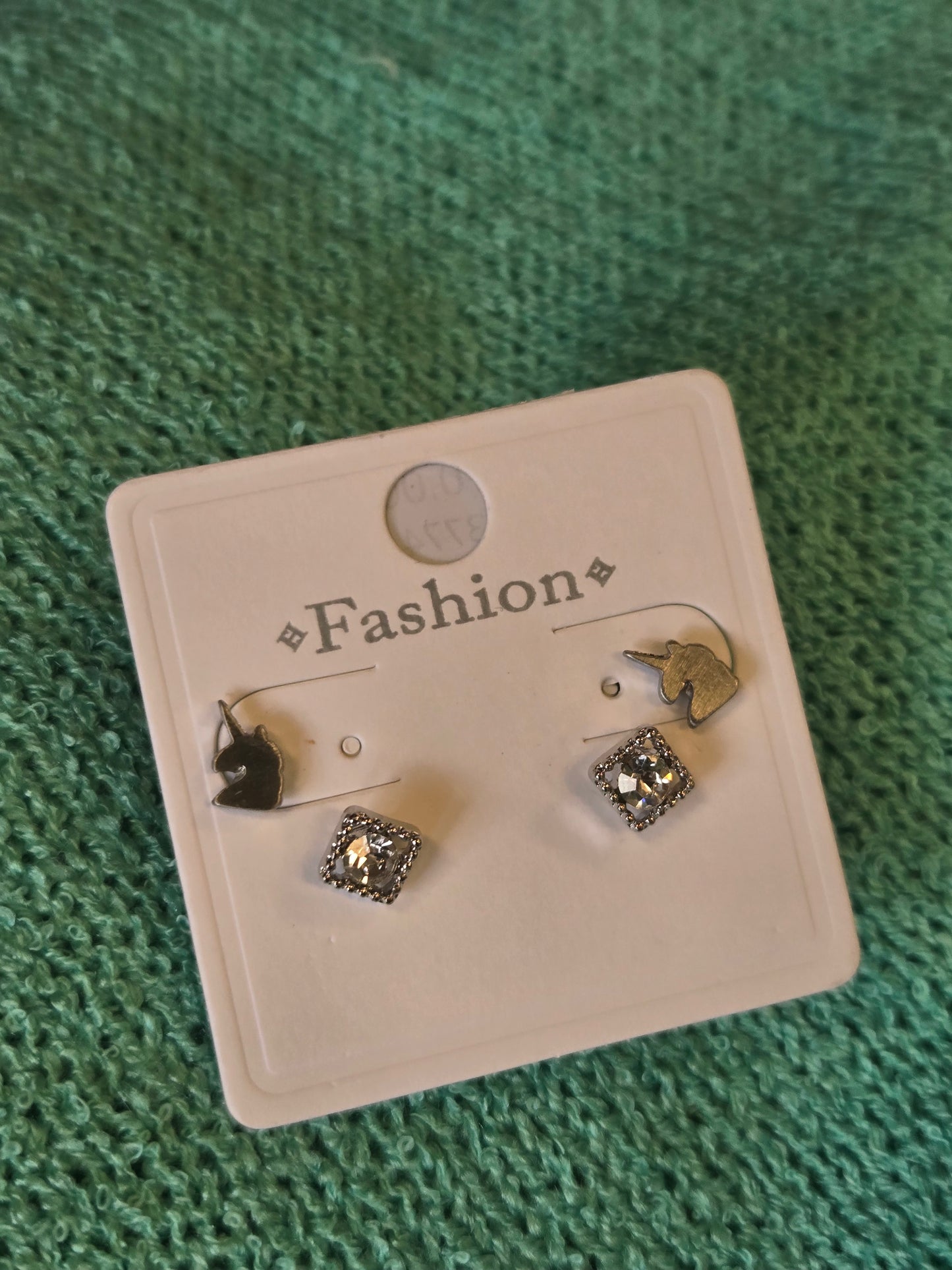 Unicorn and Rhinestone Studs