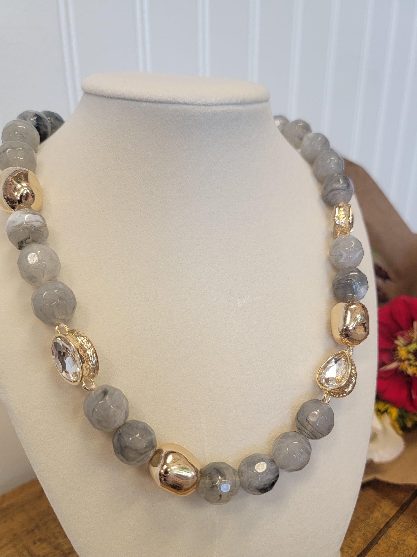 Stone Accented Rhinestone Necklace