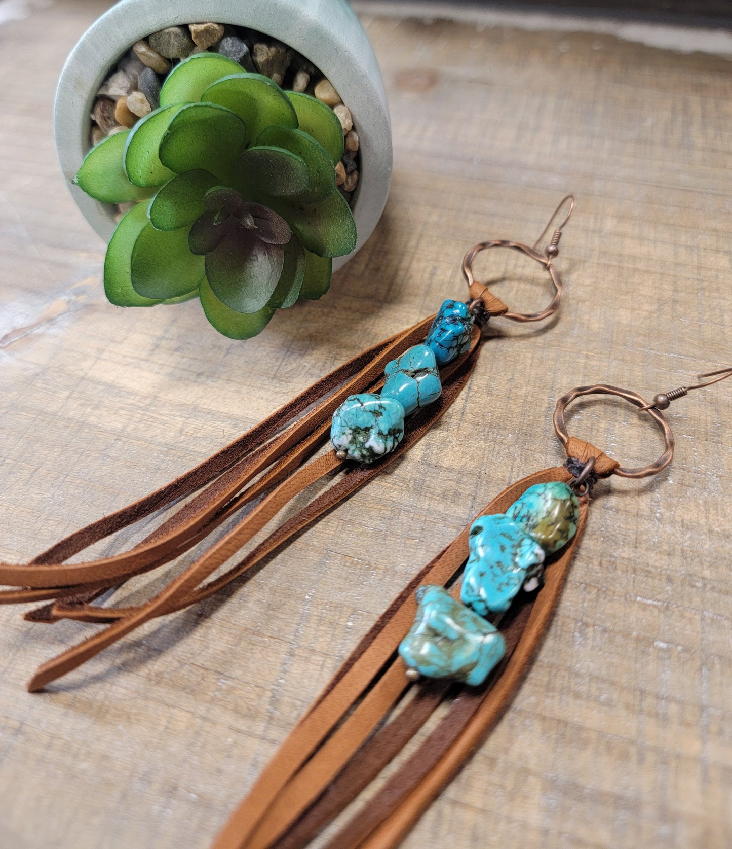Leather Fringe Earrings