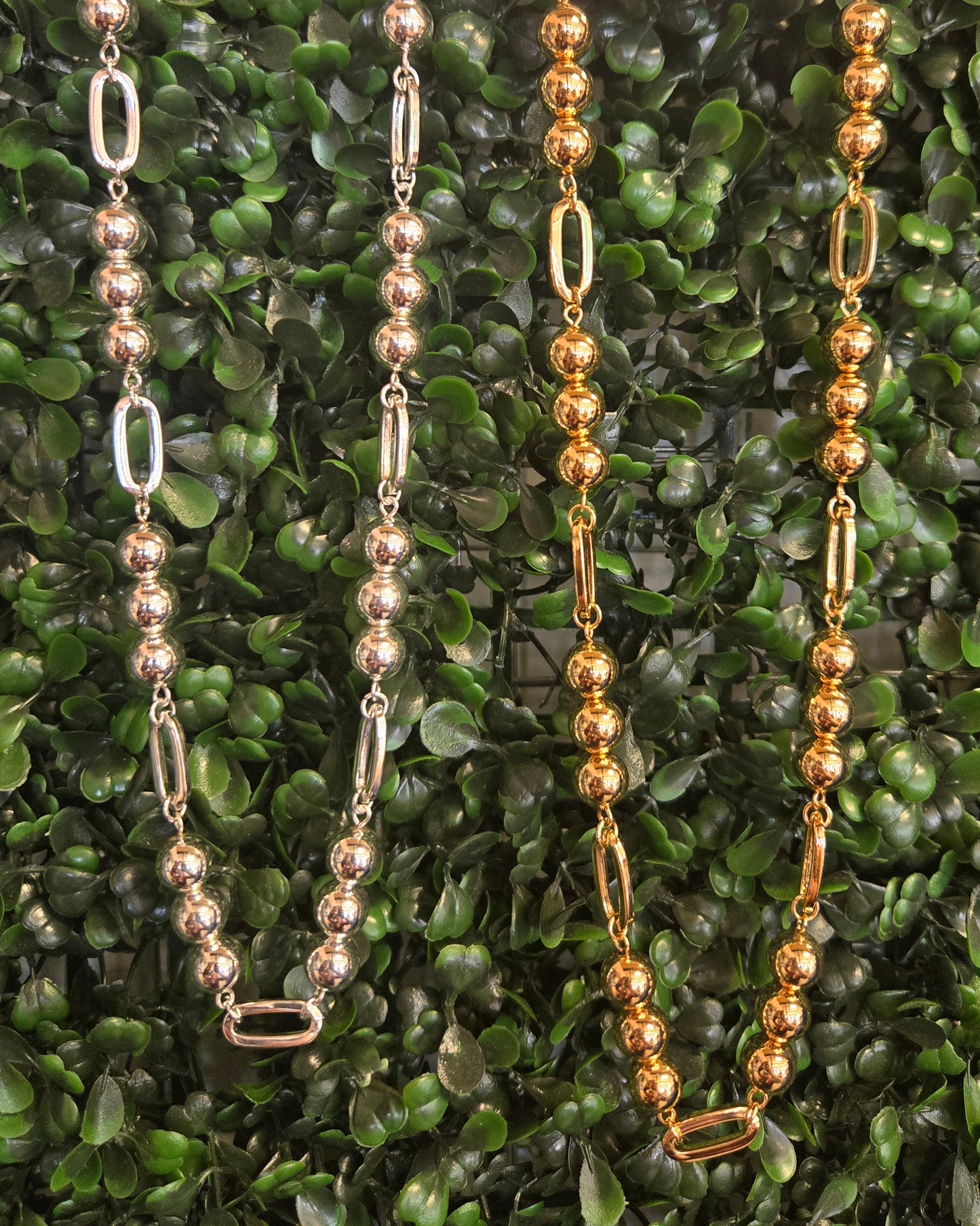 Beaded & Open Oval Necklace