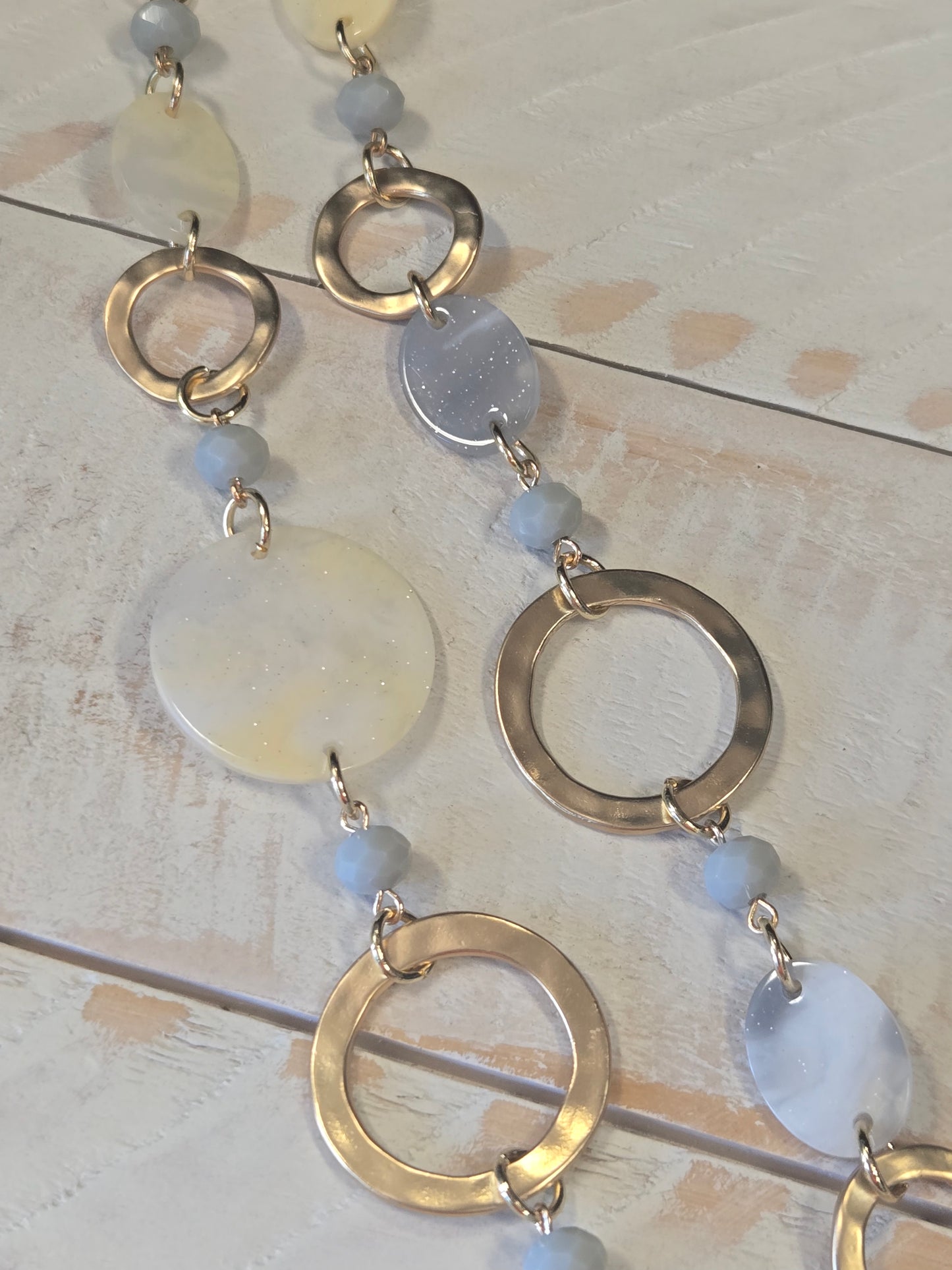 Gold and Grey Circle Necklace