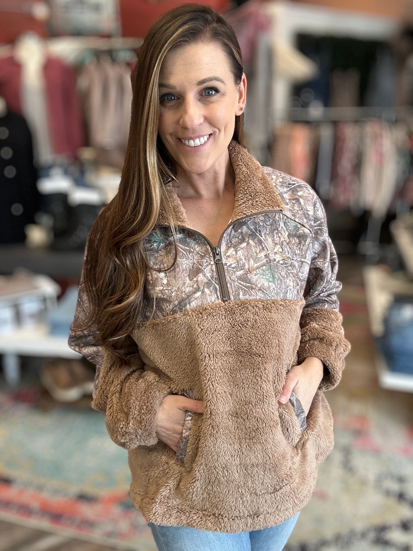 Camo Sherpa Pullover