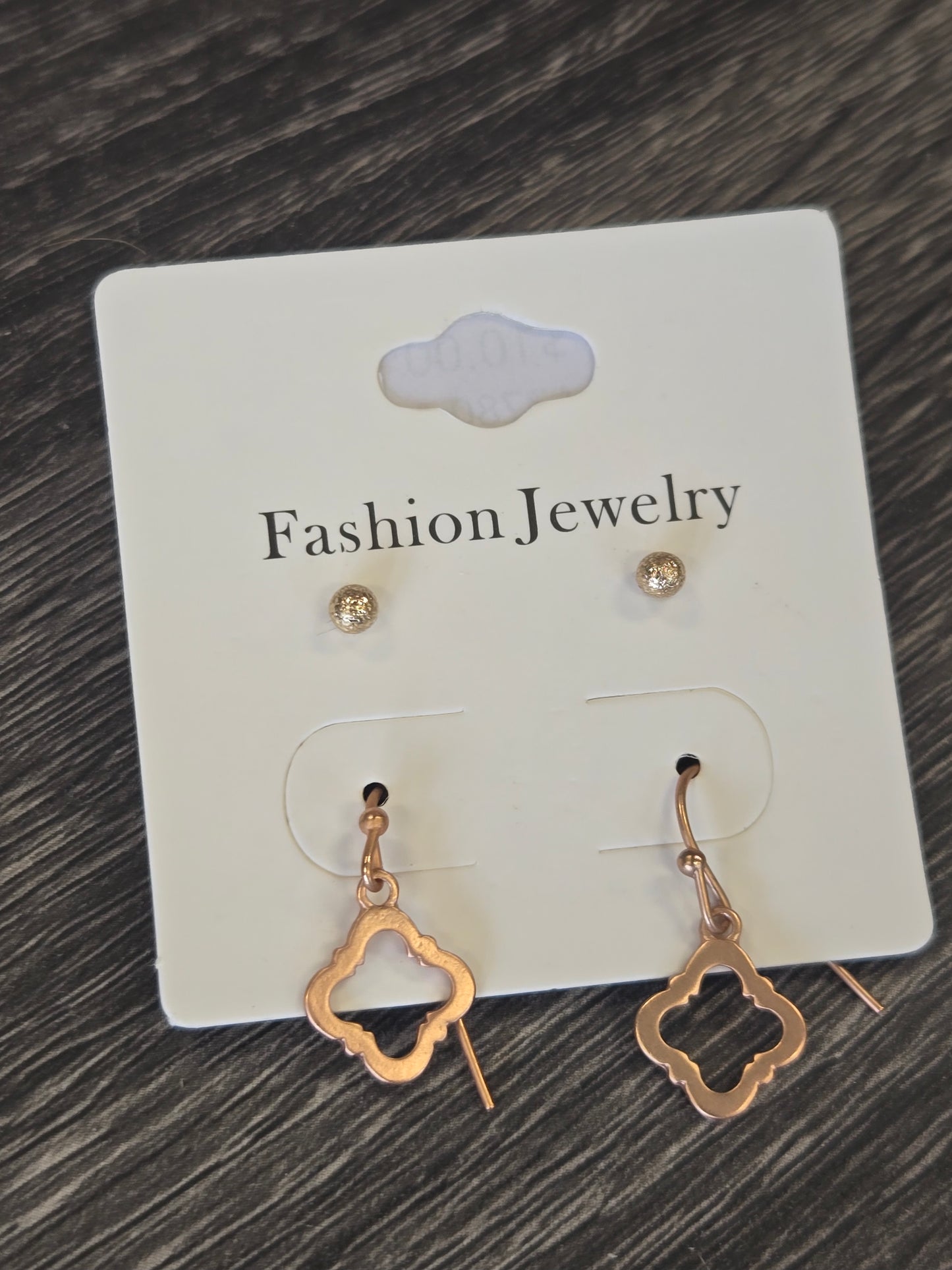 Small Rose Gold Dangle Clover Earrings