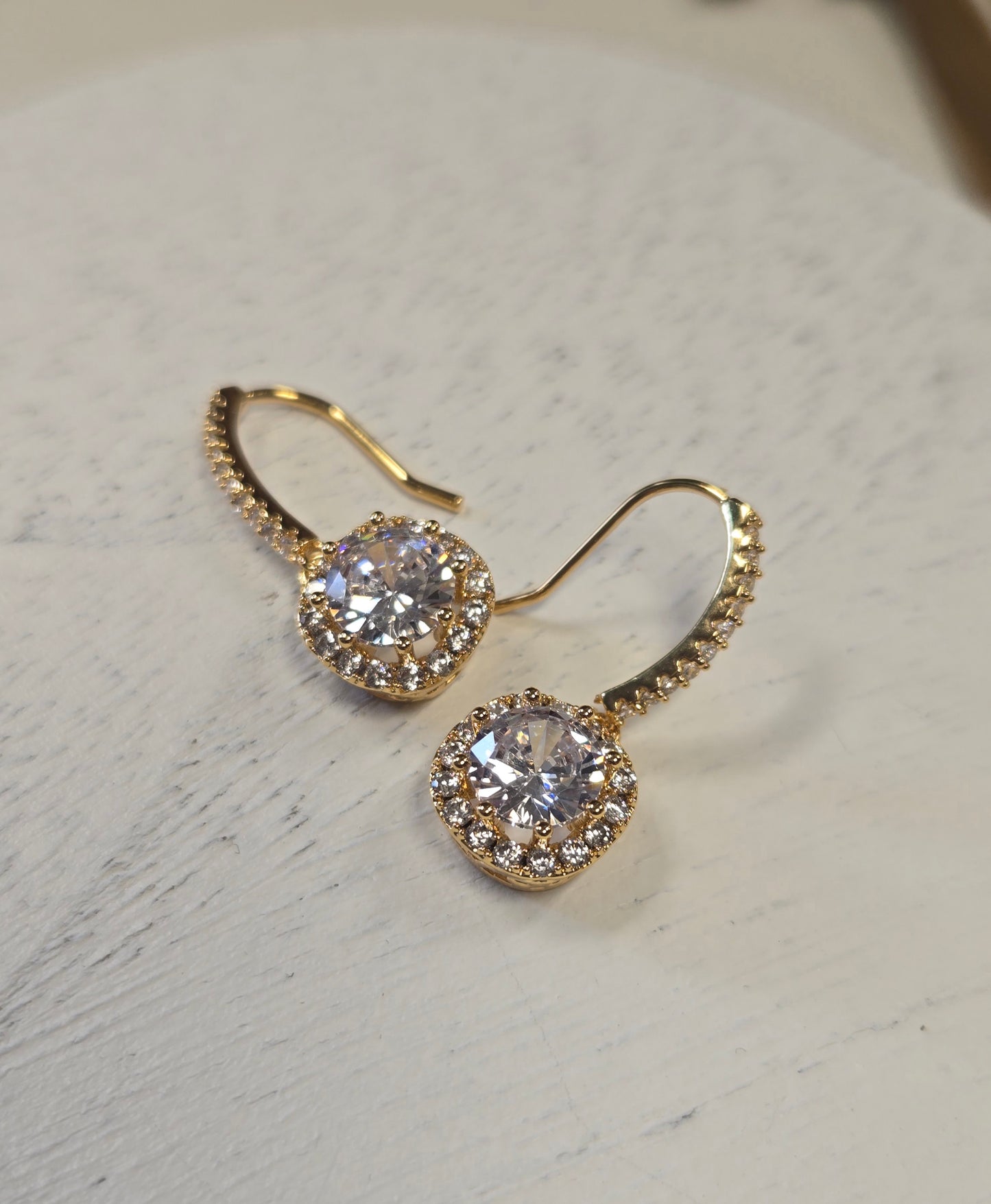 Rhinestone Fishhook Drop Earrings