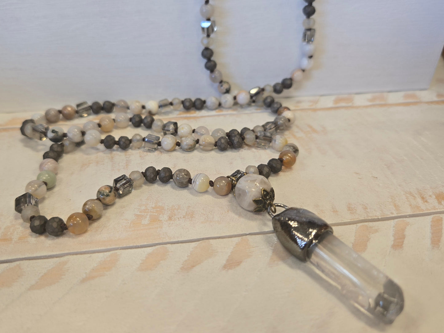 Longline Beaded Crystal Necklace
