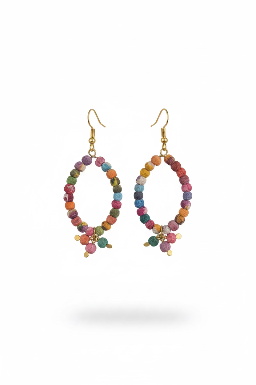 Oval Dangle Teardrop Earrings