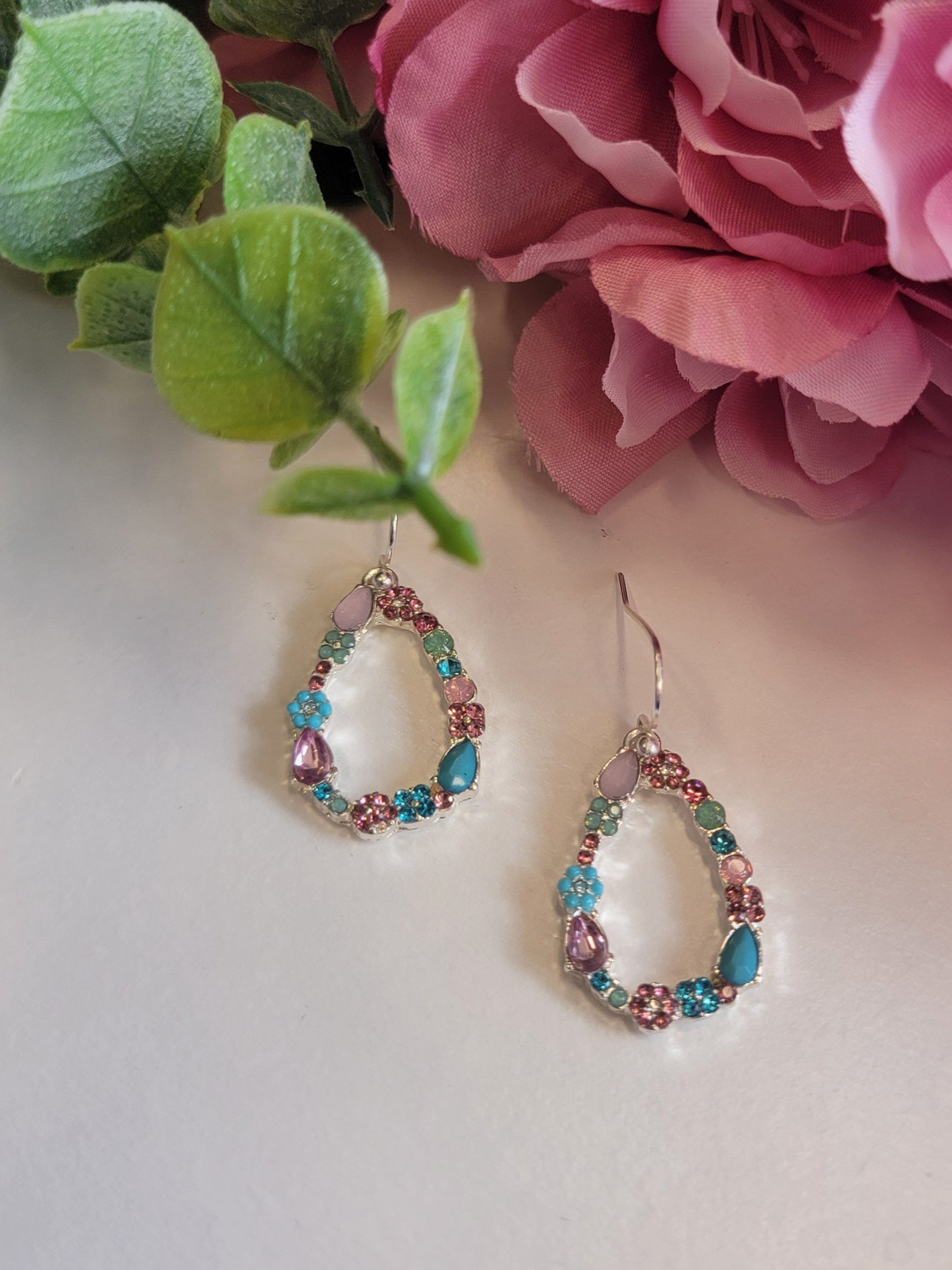 Multi Crystal Drop Earrings