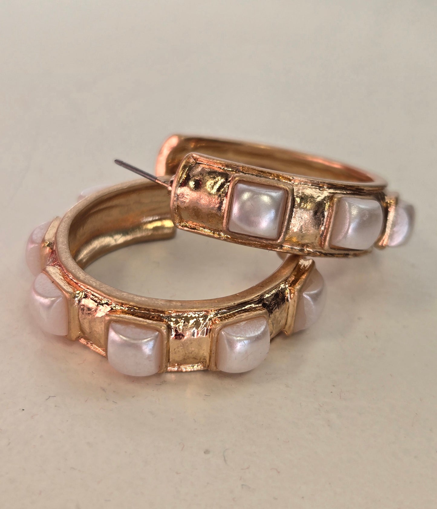 Gold Rhinestone Hoop Earrings