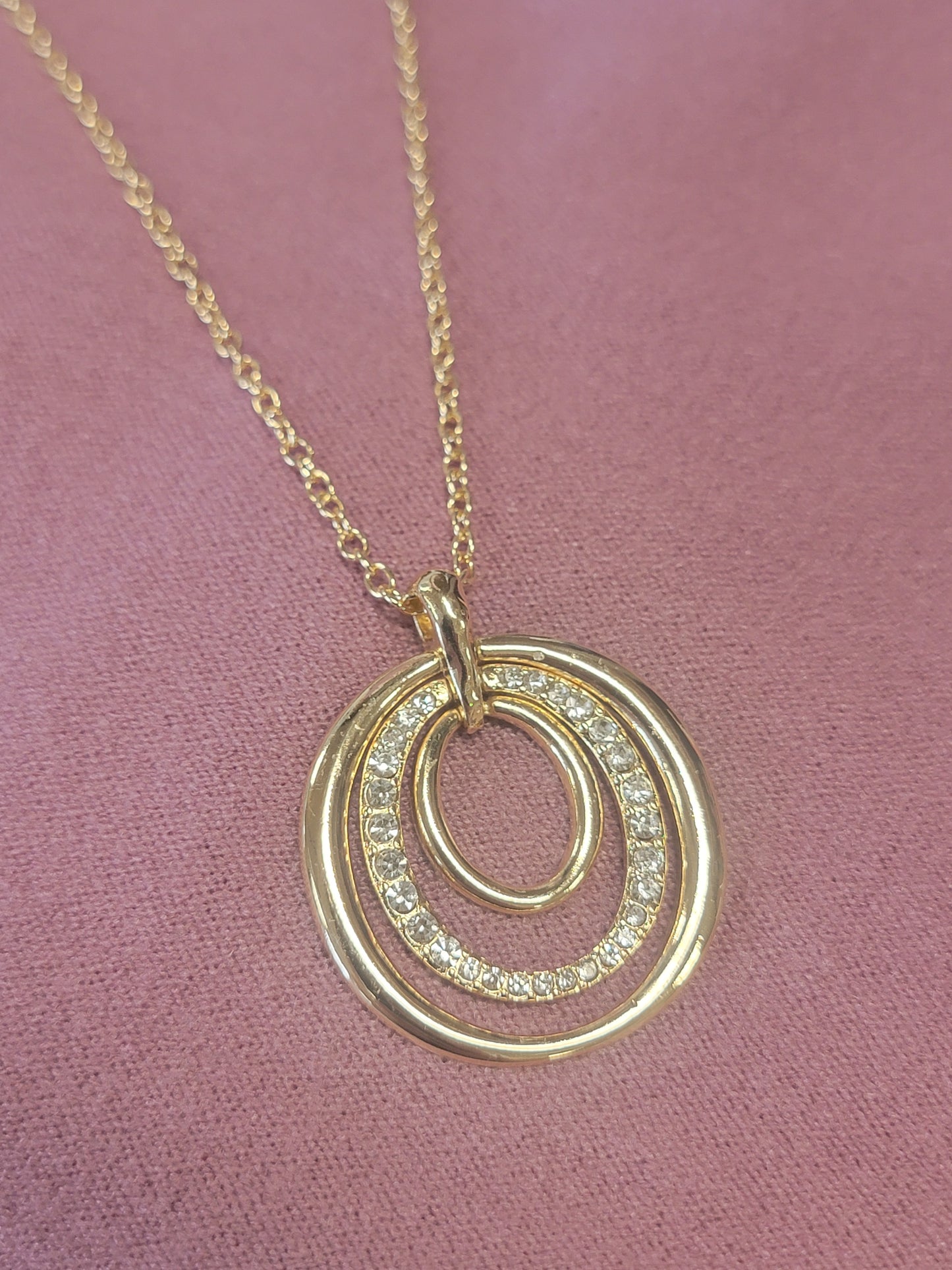 3 Ring Gold Necklace