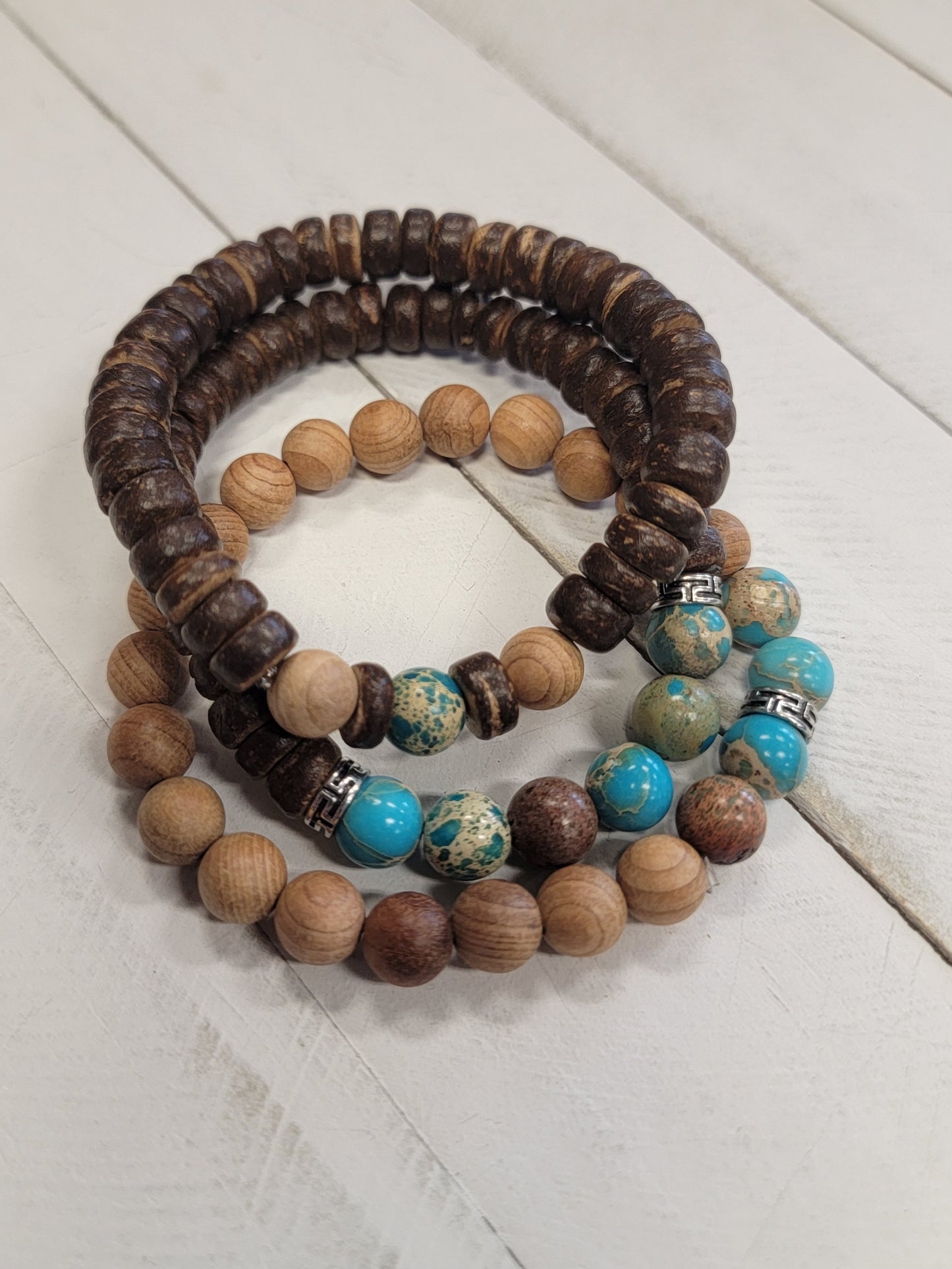 Jasper & Wood Trio Bracelets