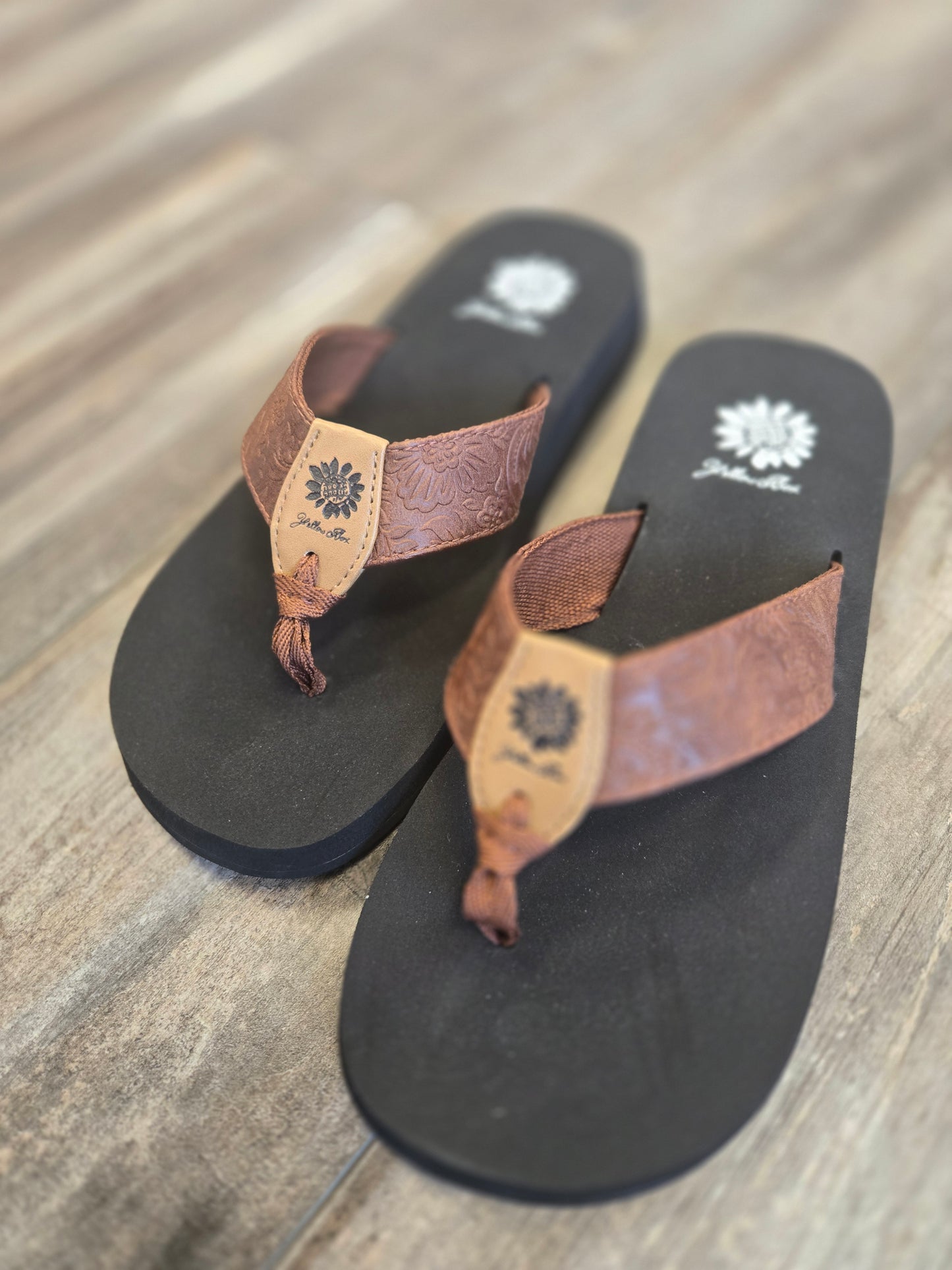 Tan Brinda Flip Flops