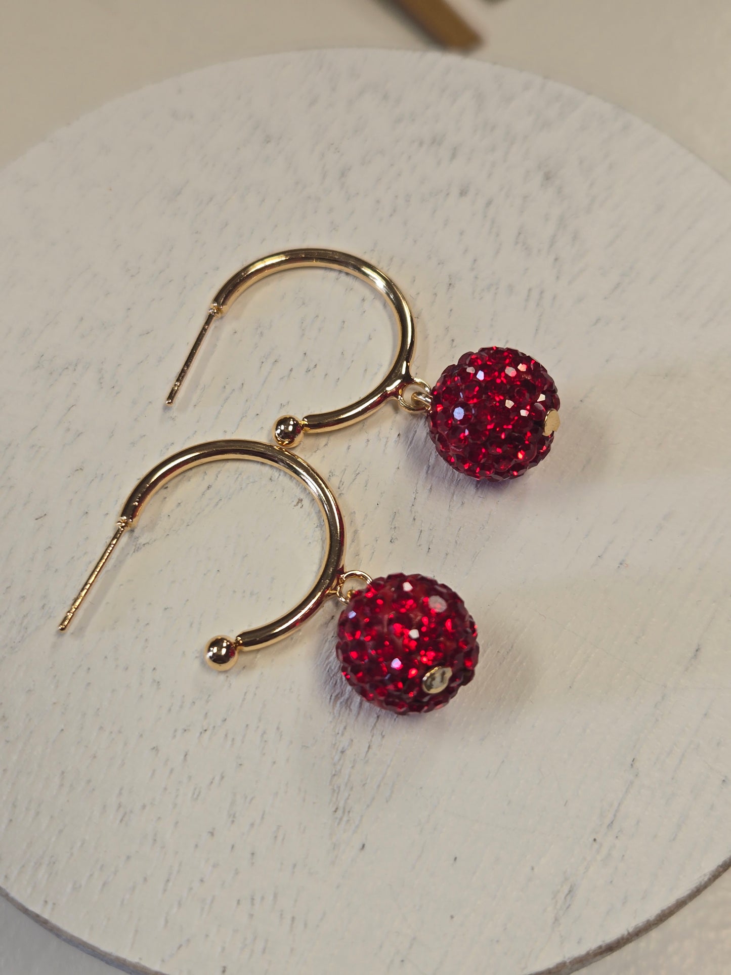 Christmas Gold Hoop with Red Ball