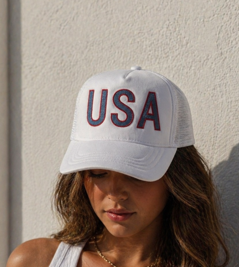 Embroidered USA Trucker Hat