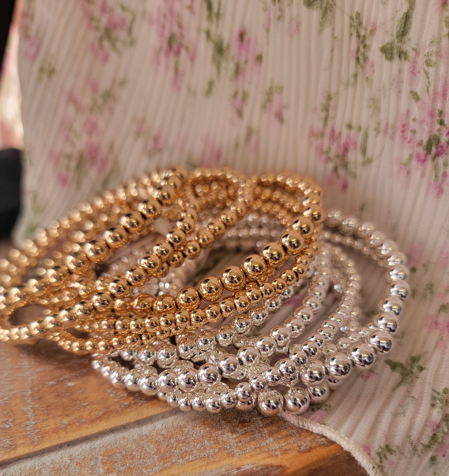 Set of 6 Stretch Beaded Bracelet