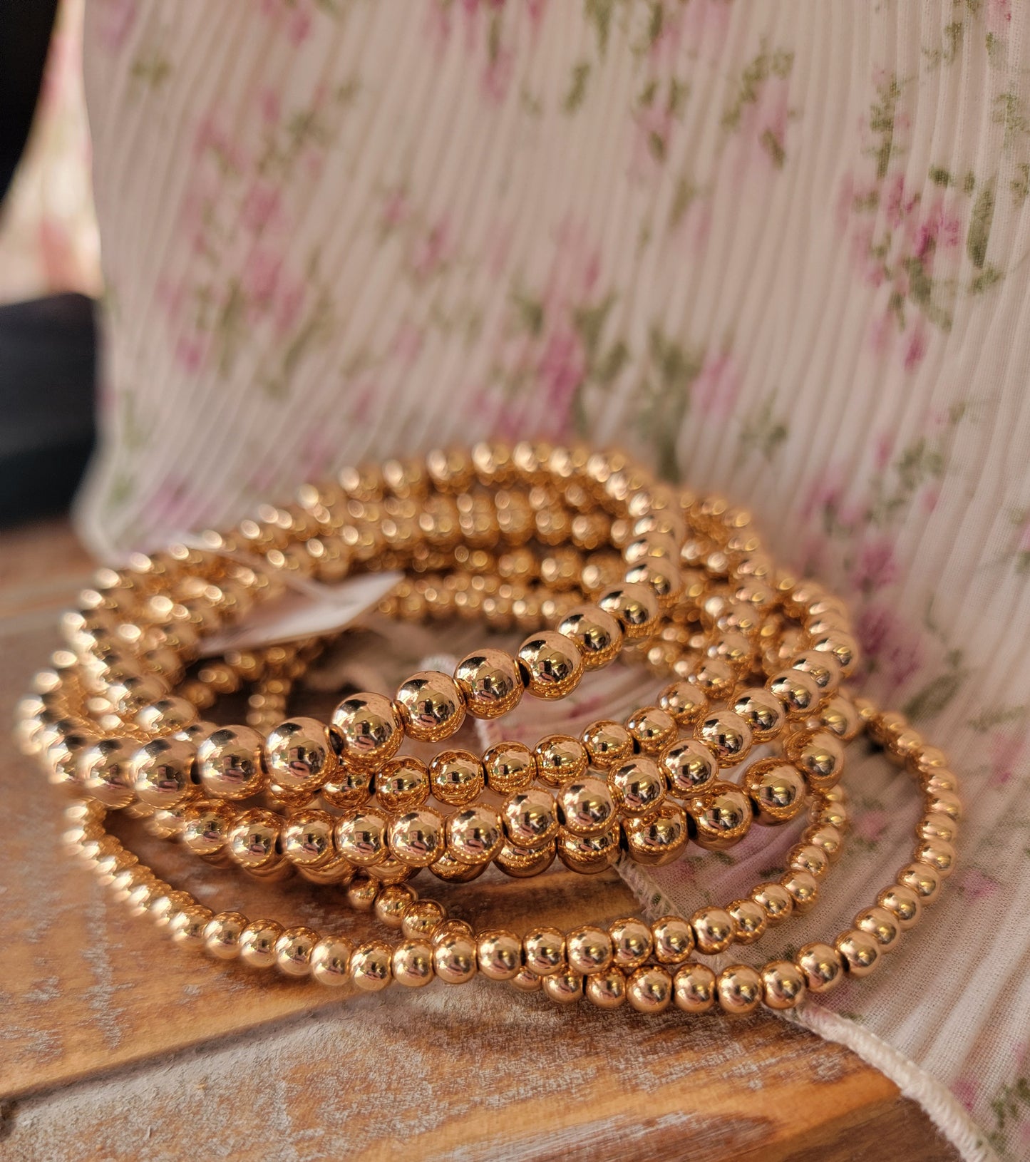 Set of 6 Stretch Beaded Bracelet