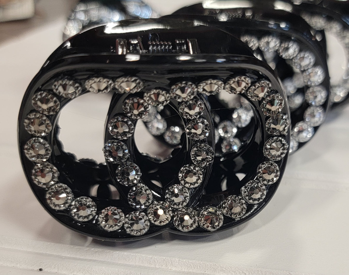 Bedazzled Hair Clips-Black