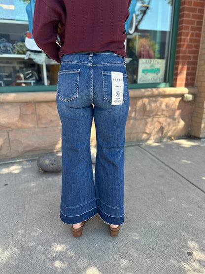 Raw Hem Lily Wide Leg Jeans