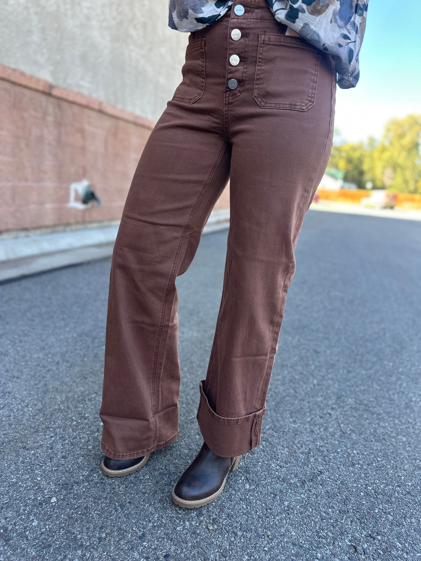 Espresso Patch Pocket Jeans