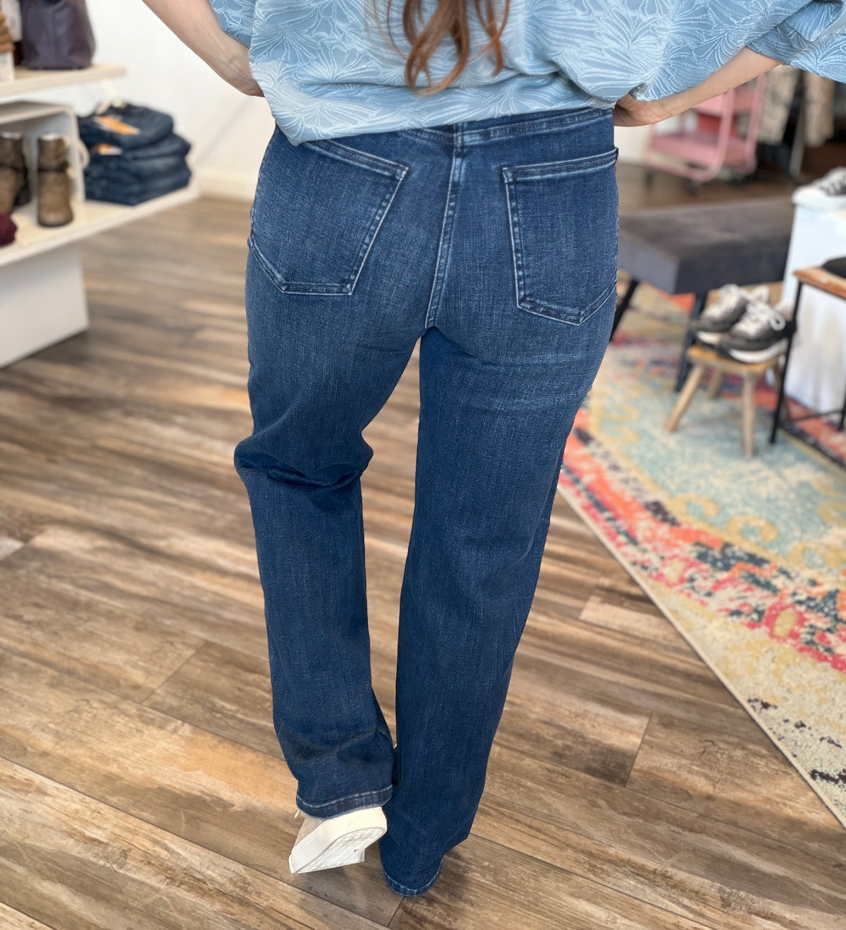 Dark Wash Straight Leg Jeans