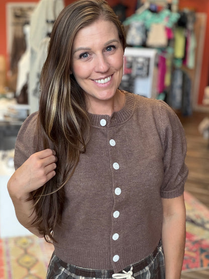 Puff Button Down Cardigan