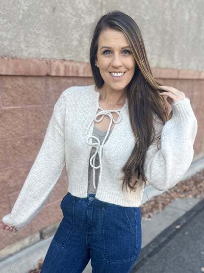 Bow Front Crop Sweater