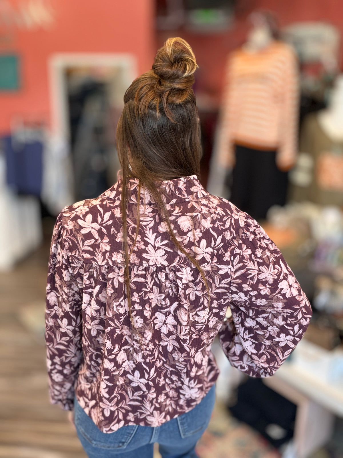 Floral Gauze Long Sleeve