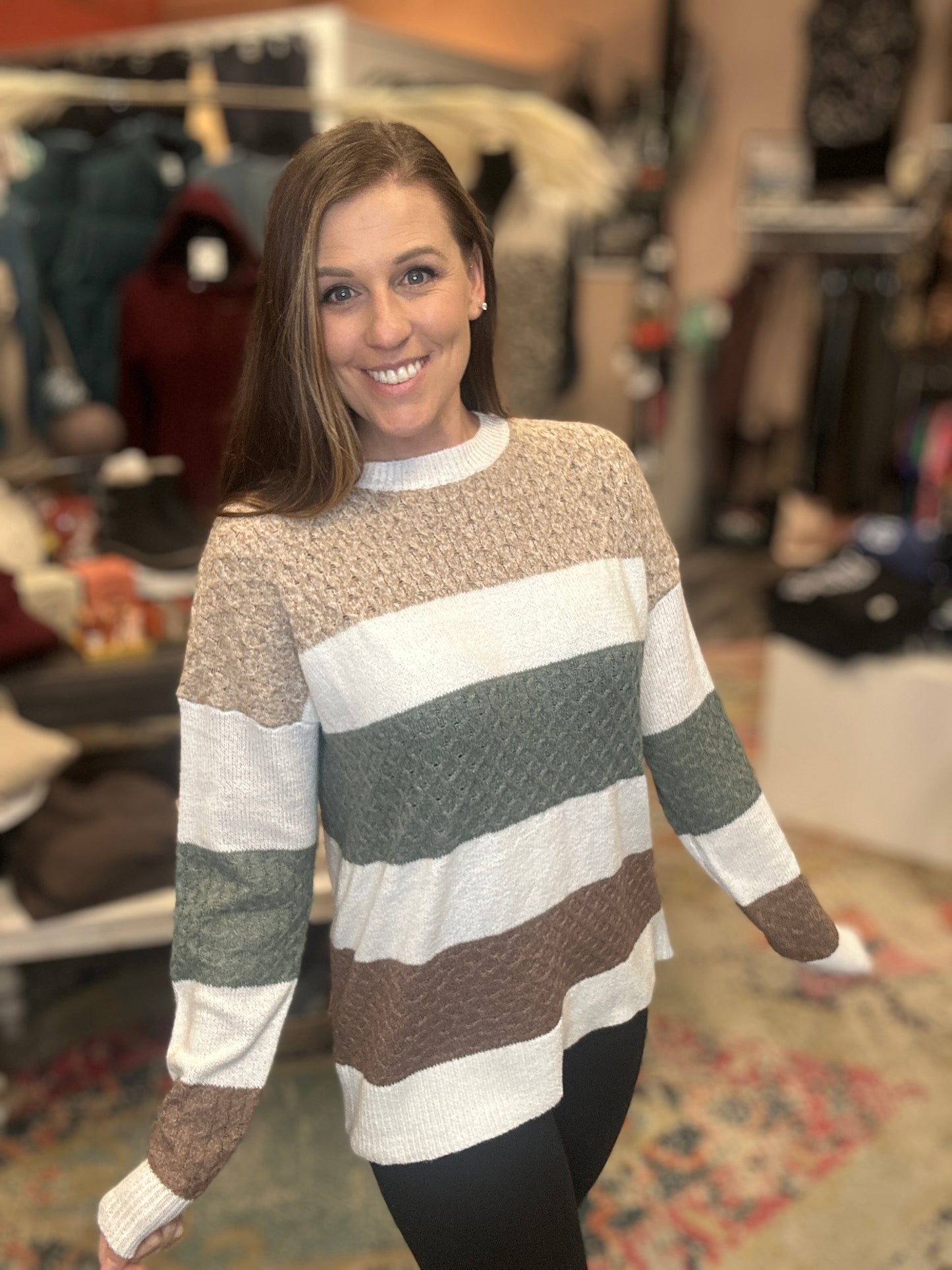 Colorblock Multi Textured Sweater