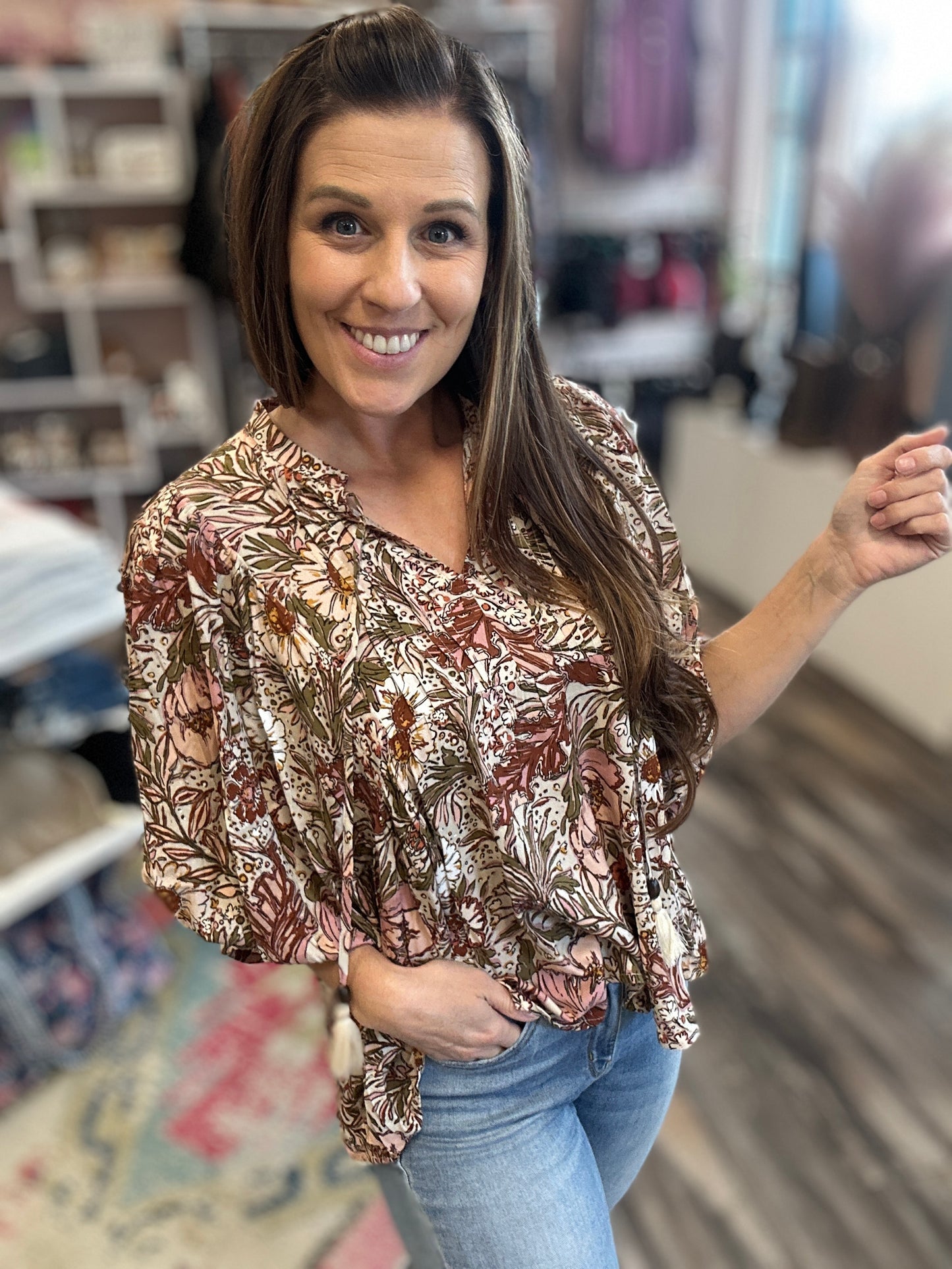 Bohemian Floral Blouse
