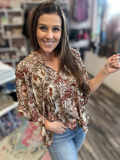 Bohemian Floral Blouse