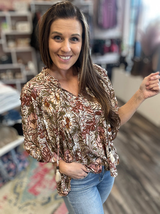 Bohemian Floral Blouse