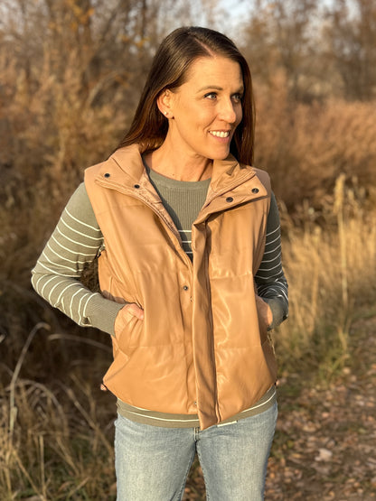 Tan Leather Vest