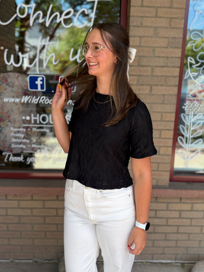 Textured Short Sleeve Top
