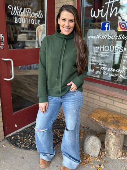 Forest Green Tie Sweater