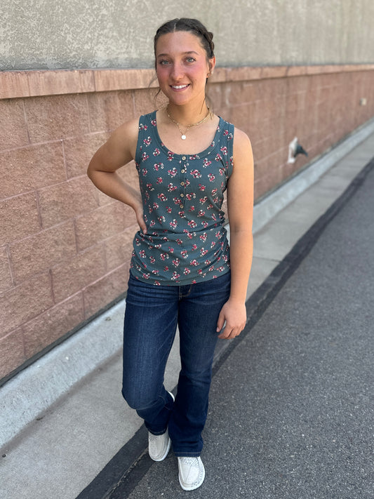 Floral Henley Tank