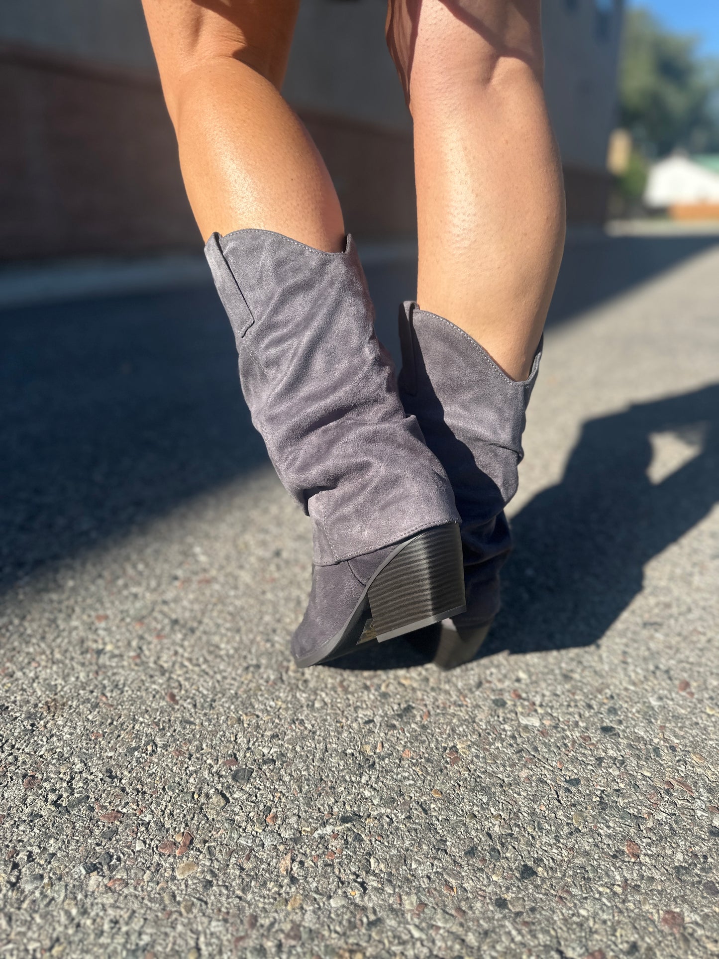 Grey Suede Boot