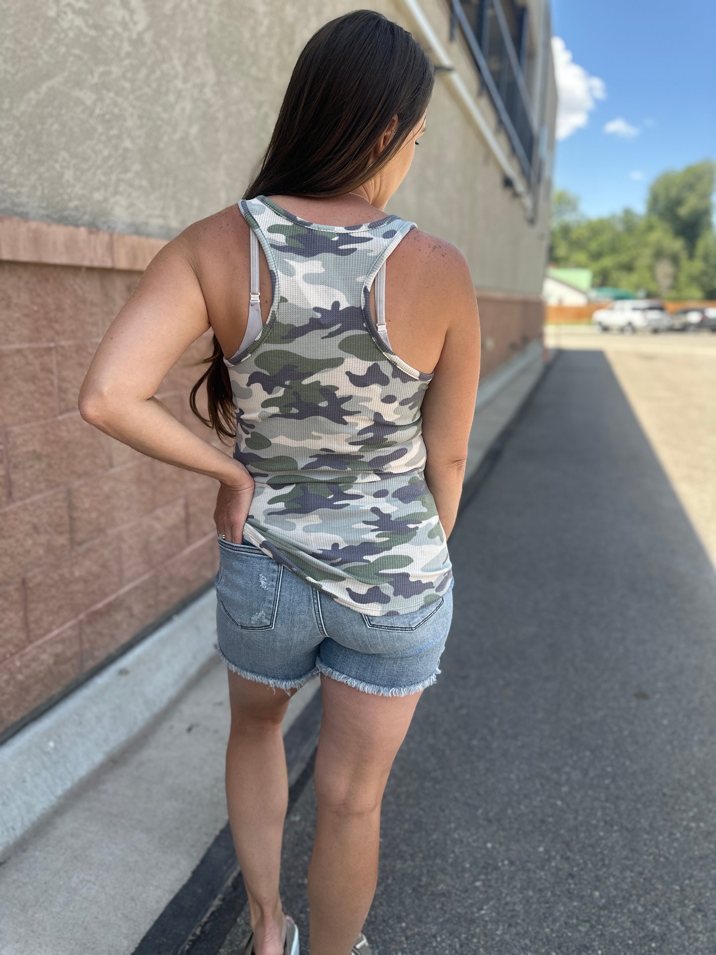 Camo and Button Tank
