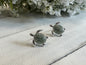 Mint Crystal Turtle Earrings