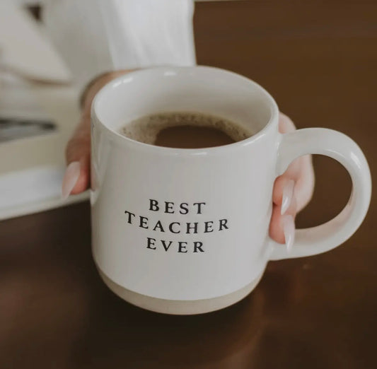Stoneware "Best Teacher Ever" Coffee Mug