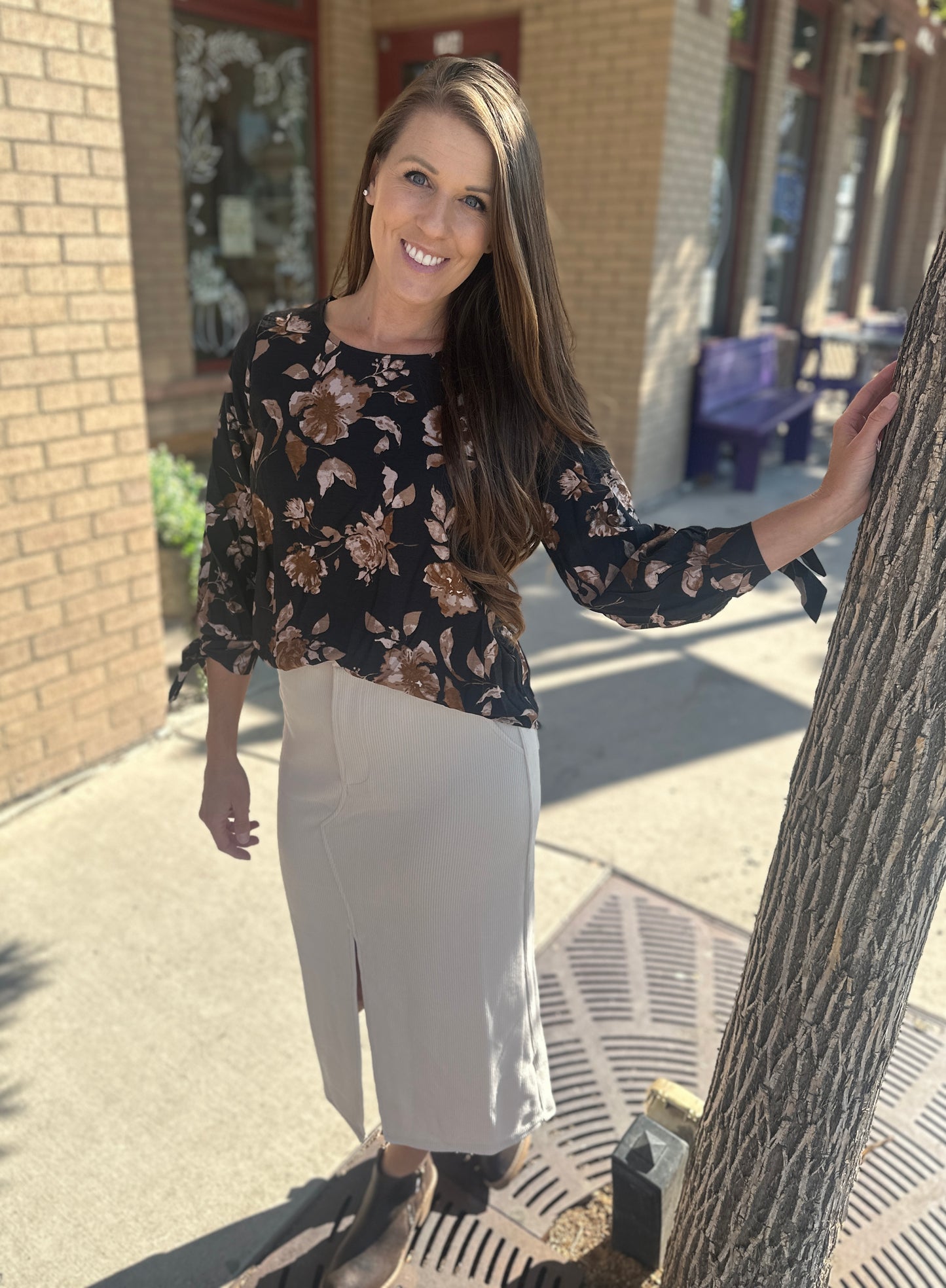 Floral 3/4 Sleeve Blouse